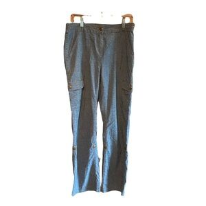 Travel Smith women’s blue cargo pants w zip back pockets 4 front pockets size 10